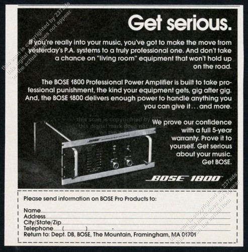 1976 bose 1800 system power - pa,