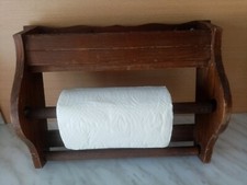 ETAGERE  DEVIDOIR MURALE DE  PAPIERS CUMINAIRE EN PIN  VINTAGE + rouleau papier