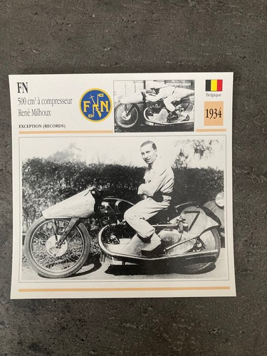 Carte fiche moto collection - fiche,