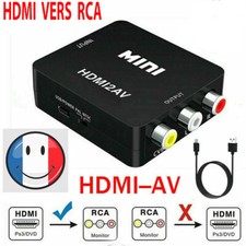 Adaptateur Convertisseur HDMI vers RCA AV/CVSB L/R HD 1080p VG 4K  +Cable USB