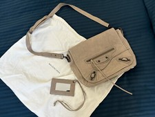 Sac épaule ou à bandoulière Balenciaga cuir souple gris beige taupe cabas M neuf