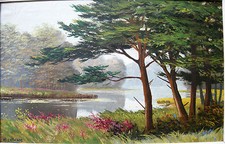 HUILE SUR TOILE BORD DE