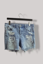 Short femme vintage American eagle déchiré denim bleu fesses taille 10 | SKU ...