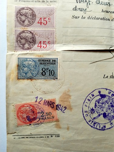 Timbres fiscal oblitéres - timbres,