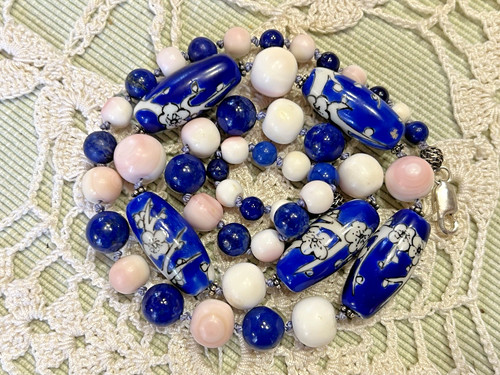 Collier ancien perles pierre