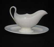 ancienne saucière empire en faïence fine blanche de Montereau no Creil