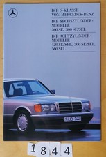 MERCEDES CLASSE S W126 260 SE 300/ 420/ 500 SE SEL 560 SEL Prospectus 40p D 1987