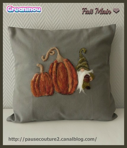Coussin feutré halloween - coussin,