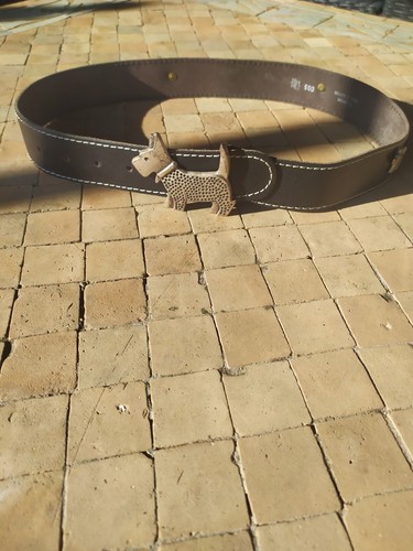 Ceinture vintage cuir noir - cuir,
