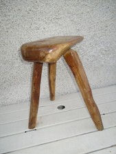Ancien Tabouret de Trait Pieds