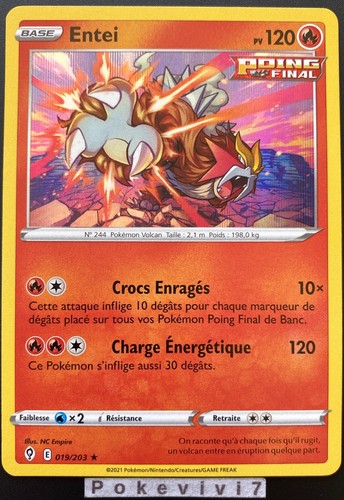 Carte pokemon entei 019 203 - carte,