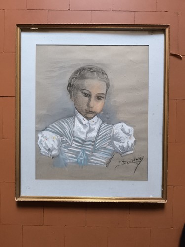 Tableau pastel gouache portait - tableau,