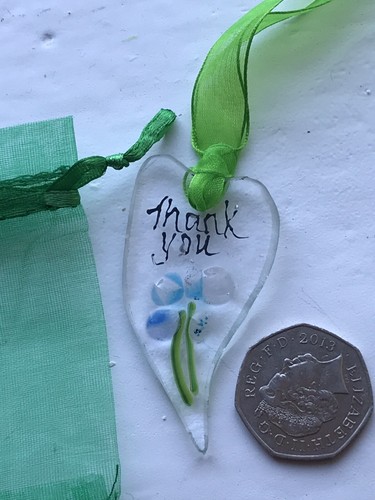 Verre fondu fait main merci