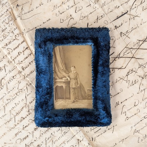 Cadre photo ancien tissu - ancien,