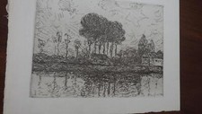 1902.Les Andelys  .eau forte sur japon.Maxime Maufra