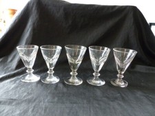 LOT DE 5 ANCIENS GROS VERRES A PIED VERRE A VIN FIN 19eme SIECLE DEBUT 20eme