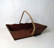 Ancien panier en bois et corde vintage