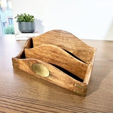 Porte-lettres ancien en bois