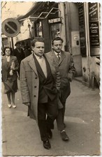Portrait rue Paris Sodiphot 2 hommes photo ancienne an. 1950