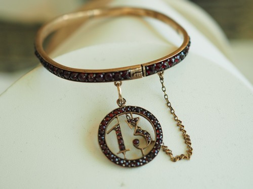 Bracelet ancien grenats porte - bracelet,