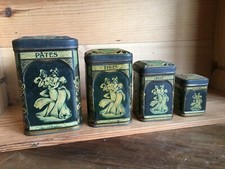 4 boites gigognes en tôle lithographiée Vinatié Bordeaux décor Art Nouveau