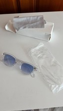 lunettes de soleil style moscot transparentes/bleues
