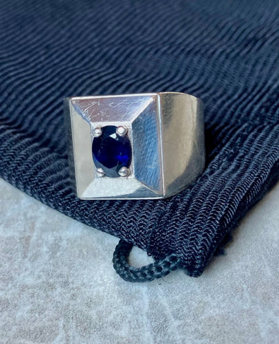 Bague homme argent sertie - homme,