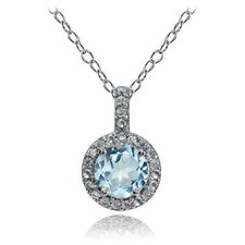 Argent Sterling Topaze Bleu Et