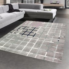 Salon de tapis design et moderne en gris violet bleu