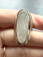 Ancienne Bague En Argent Massif 925 Jonc Alliance Anneaux Créateur nacre tank 