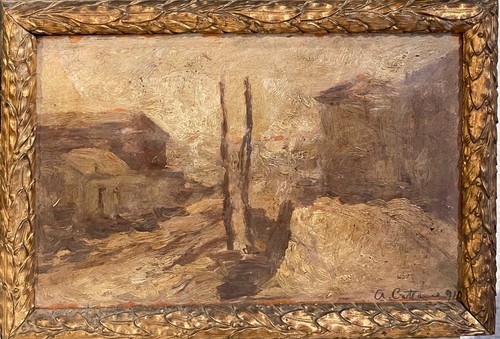 Peinture antique huile sur - peinture,