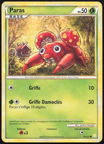 Carte pokémon paras - carte,
