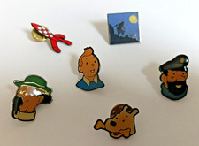 Lot 6 pin's Tintin Haddock Tournesol Milou coinderoux fusée scene nuit corner