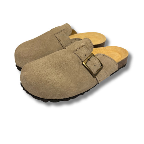 Sabots liège daim beige - liège, femme