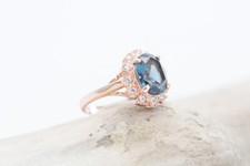 Royal Blue Cubic Zirconia Halo