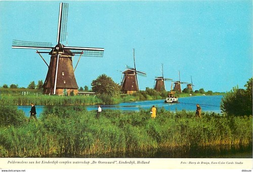 Carte postale moulin à - -,