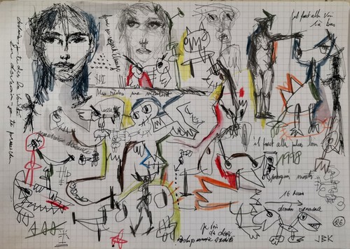 Peinture dessin art brut - peinture,, dessin,