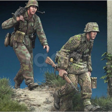 1/35 2 pièces kit maquette résine soldats allemands artilleurs Normandie...