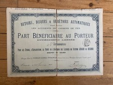 BUTOIRS, DISQUES & ARRETOIRS AUTOMATIQUES  - ACCIDENTS DE CHEMINS DE FER  (I1)