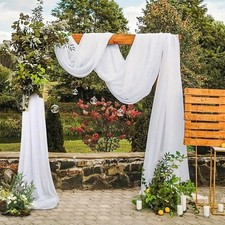 Rideau en Tulle Blanc 130 x 600cm Mariage Arche Tenture Voilage Blanc Mariage...