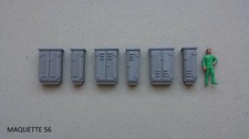 ho lot de 6 armoires électriques grises  1/87 décor train maquette 56 diorama