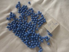 lot de 200 perle en verre bleu mat diam environ 7 mm rondes