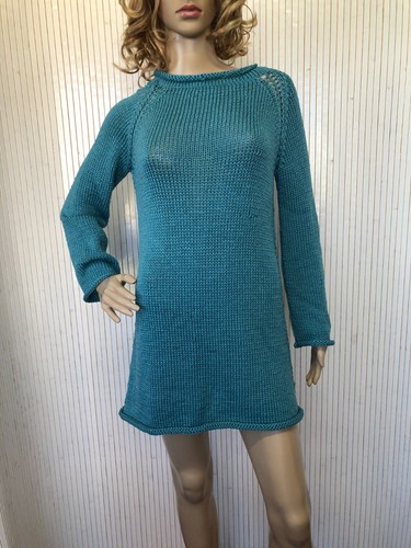 Robe pull verte tricotée