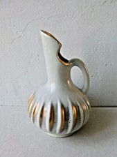 vase Saint Clément en céramique signé Blanche Letalle, gris et doré, années 50