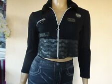 VESTE GILET BOLERO NOIR COL FOURRURE   MANCHE LONGUE  T S/M 36/38