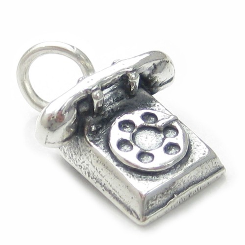 Breloque téléphone argent - breloque,