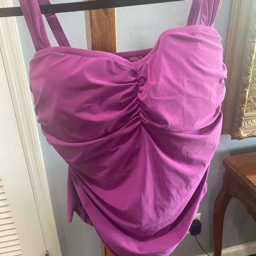 Purple ruched tankini top - ruched, and