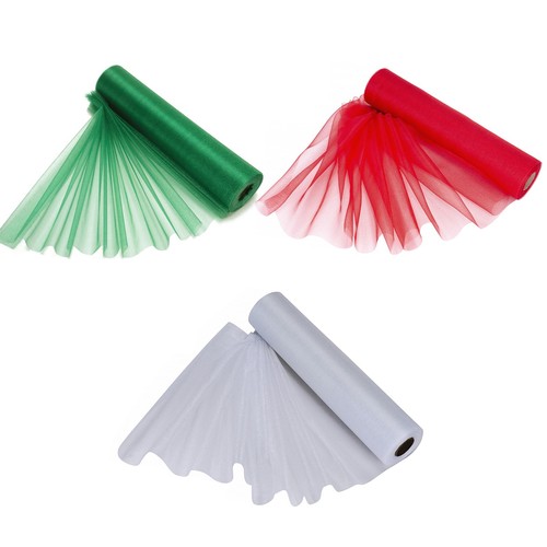 Noël organza rouleau arbre - 3x,