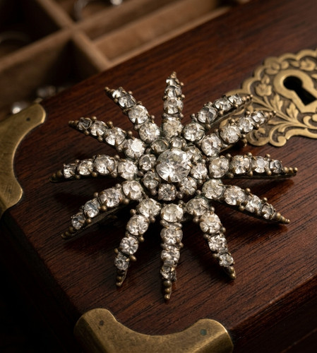 Ancienne broche etoile laiton - ancienne,
