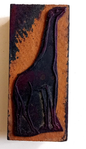 Ancien tampon encreur sur bois - tampon,